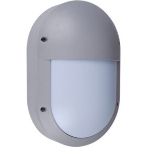 Aplique Parede Cinzento IP54 1xE27 C.28xL.18,5xAlt.9cm alumínio + policarbonato (PC)