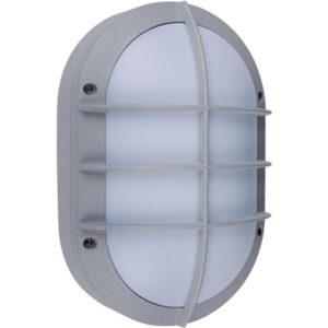 Aplique ParedeTecto Cinzento IP54 1xE27 C.28xL.18,5xAlt.10cm alumínio + policarbonato (PC)