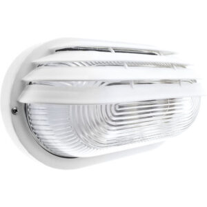 Aplique Parede branco IP44 1xE27 C.27xL.15xAlt.11,5cm policarbonato (PC) + vidro