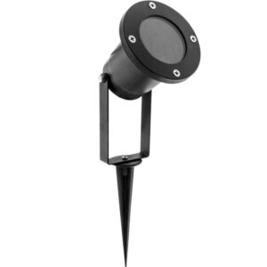 Aplique espeto Redondo Preto  IP65 1xGU10 Aluminio Alt.35xD.10cm