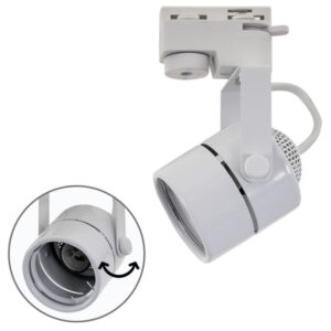 Foco Calha Monofásica Redondo Branco P/ Lâmpada GU-10