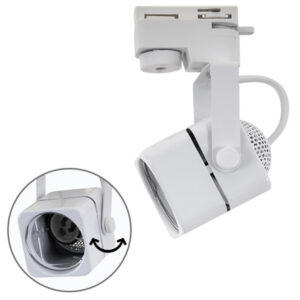 Foco Calha Monofásica Quadrado Branco P/ Lâmpada GU-10