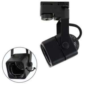 Foco Calha Monofásica Quadrado Preto P/ Lâmpada GU-10