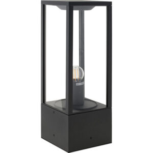 Aplique Chão 1xE27 antracite IP44 140x140x400 alumínio+vidro