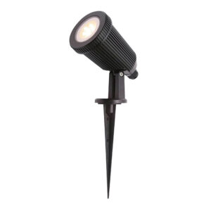 Aplique espeto Redondo Preto IP65 1xGU10 (ABS) + Policarbonato (PC) Alt.23,5xD.8cm