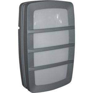 Aplique ParedeTecto Cinzento IP54 2xE27 C.30xL.19xAlt.9,5cm metal+plástico