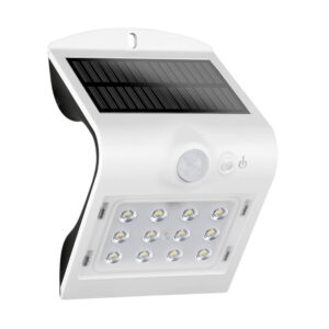 Aplique solar Parede Branco C/Sensor Movimento IP65 1,5+1,5W 220lm 3000K 4000K 6400K 96,5x79,4x144,9