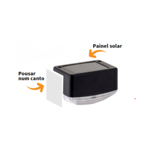 Aplique solar Topo de Muro Preto IPX4 0.14W 3lm 6400k 83x55x55cm