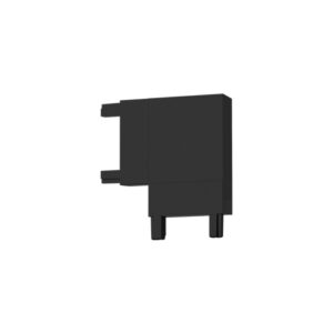 Conector horizontal "L" para calha magnética Preto (2 condutores)