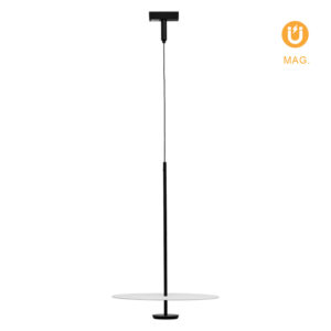 Suspensão para calha magnética Preto (2 condutores) 14W 1100lm 3000K 150° Alt.200xD.40cm