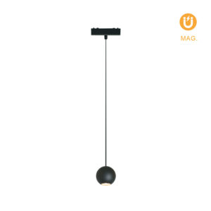 Suspensão para calha magnética Preto (2 condutores) 10W 550lm 3000K 38° Alt.150xD.7cm