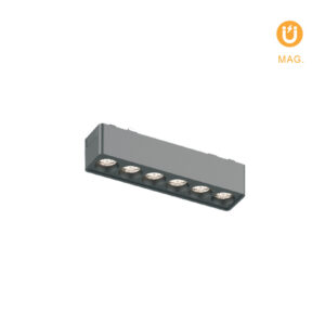 Barra Fixa calha magnética Preto (2 condutores) 6W 480lm 3000K 24° C.12,2xL.2,6xAlt.2,4cm