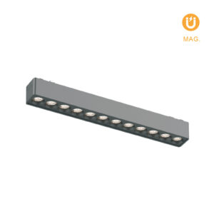 Barra para calha magnética Preto (2 condutores) 12W 940lm 3000K 24° C.23xL.2,6xAlt.2,4cm