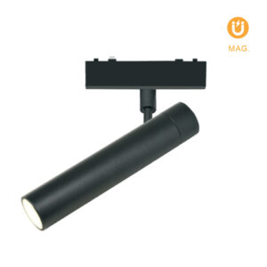 Foco para calha magnética Preto (2 condutores) 6W 290lm 3000K 38° Alt.19,8xD.2,7cm