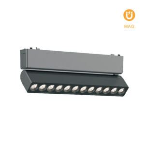 Barra orientável p/calha magnética Preto (2 condutores) 12W 870lm 3000K 24° C.23xL.2,6xAlt.8cm