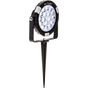 Aplique espigão RGB IP65 1x9W LED 700lm 15°L.9Alt.13xD.11,5cm alumínio preto