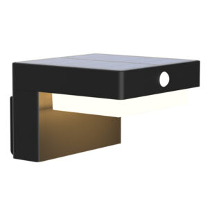 Aplique solar Parede Preto C/Sensor Movimento IP44 5W 400lm 4000k