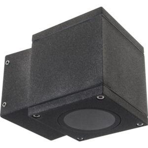 Aplique Parede Antracite 1xGU10 IP54 C.8xL.8,5xAlt.8,5cm Alumínio+Vidro