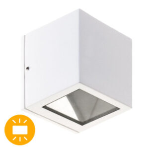 Aplique Parede 1xG9 IP54 Branco Luz Para Cima e Para Baixo C.9xL.9xAlt.9,5cm alumínio+vidro