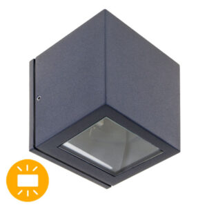 Aplique Parede 1xG9 IP54 Antracite Luz Para Cima e Para Baixo C.9xL.9xAlt.9,5cm alumínio+vidro