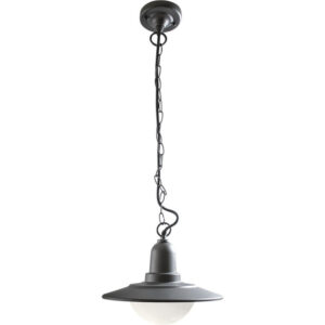 Suspensão 1xE27 Antracite IP44 Ø300x870(Reg) Alumínio + Vidro