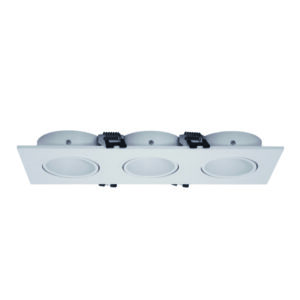 Aro 3xGU-10 Encastrar Quadrado Plástico Branco C.25,5xL.9,3xAlt.2,9cm F7,5x23,5cm