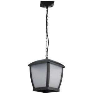 Suspensão 1xE27 Preto IP44 170x170x1000(Reg) Alumínio + Policarbonato (PC)