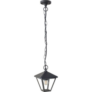 Suspensão  1xE27  Antracite  IP44 160x160x800(Reg) Alumínio + Vidro
