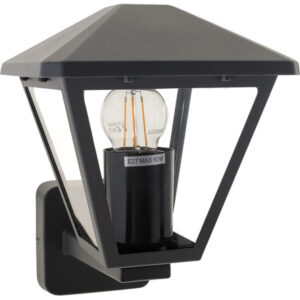 Aplique Parede 1xE27 Antracite IP44 160x190x220 Alumínio + Vidro