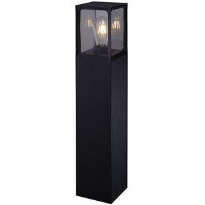 Aplique Chão 1xE27  Preto IP44 123x123x650 alumínio+Acrílico