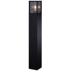 Aplique Chão 1xE27  Preto IP44 123x123x900 alumínio+Acrílico