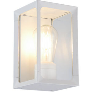 Aplique Parede 1xE27  Branco IP44 123x140x207 alumínio+vidro