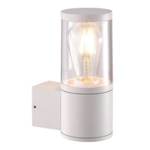 Aplique Parede 1xE27  Branco IP44 Ø90x140x207 alumínio+vidro