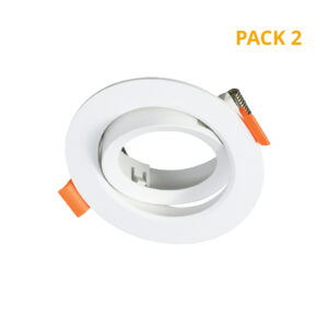 Aro GU-10 Encastrar Redondo Plástico Branco Alt.3xØ9cm F7,5cm