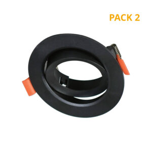 Aro GU-10 Encastrar Redondo Plástico Preto Alt.3xØ9cm F7,5cm