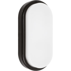 Plafond Led Oval Preto 12w 6400k IP65 960lm 20x10x5cm Policarbonato