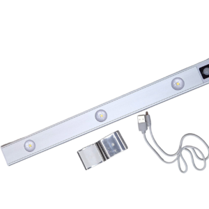 Barra Led Magnética Para Armário 40cm 3 leds 4000K com Sensor Movimento Recarregável USB