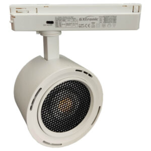 Foco Calha Monofásico Branco 40-38-36-34w 2700k-4000k-5700k 120Lm/W Angulo Regulável 24º a 60º - Drive GXTronic UGR13 CRI92 5 Anos Garantia
