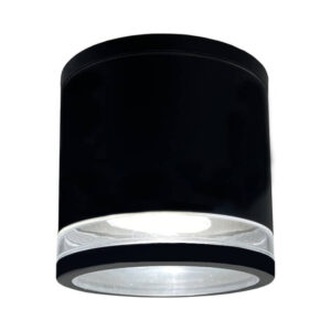 Aplique Tecto GU-10 Redondo Preto Alumínio IP65 60*100mm