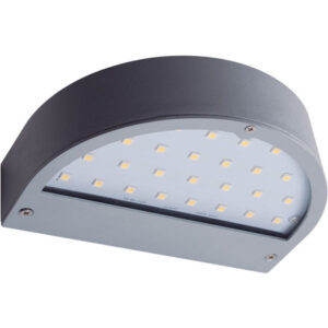 Aplique Parede 6W 415lm 4000K IP54 antracite C.18xL.13xAlt.4,5cm alumínio+vidro