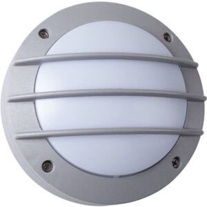 Aplique Parede LED Redondo Cinzento IP54  Ø15x7cm alumínio + policarbonato  (PC)