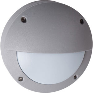 Aplique Parede LED Redondo Cinzento IP54  Ø15x6cm alumínio + policarbonato (PC)