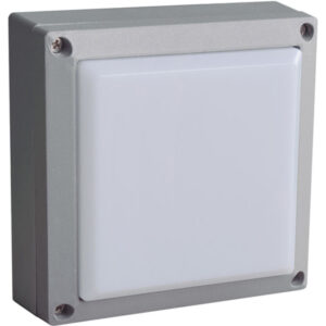 Aplique Parede Cinzento 6W 4000K 750lm IP54 C.14,5xL.14,5xAlt.6,5cm Alumínio+PC