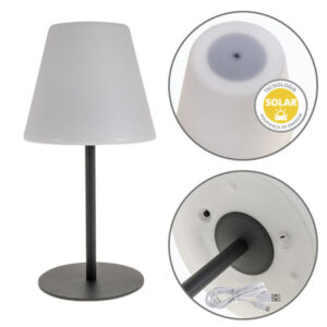 Candeeiro de mesa Solar 6,4w 3000k 800lm - Pode ser carregado por USB Inclui cabo 54xØ275 Metal+Aço+PE