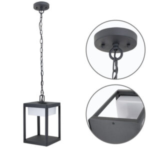 Suspenção 9w 4000k 900lm Cinzento IP44 180x180x1280(Reg) alumínio+Acrílico