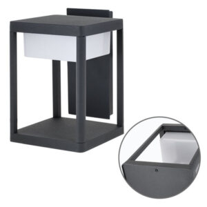Aplique Parede 9w 4000k 900lm Cinzento IP44 180x205x280 alumínio+Acrílico