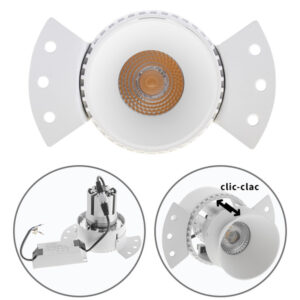 Foco P\ Pladur 10w Redondo Branco Fixo  850lm "Aro"Ø85x95 FuroØ85 Abas 145 Alumínio