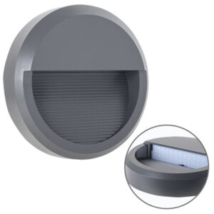Aplique de Muro Saliente Redondo 8w 500lm IP65 4000k antracite  Ø23x5,5cm ABS+PC