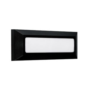Aplique Parede Preto 4w 4000K 300lm IP65 C.23xL.8xAlt.2,7cm ABS+PC