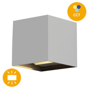 Aplique Quadrado Cinzento Orientável 2x3W (3000K|4000K|6500K) CCT IP65 350-430lm 10*10*10cm